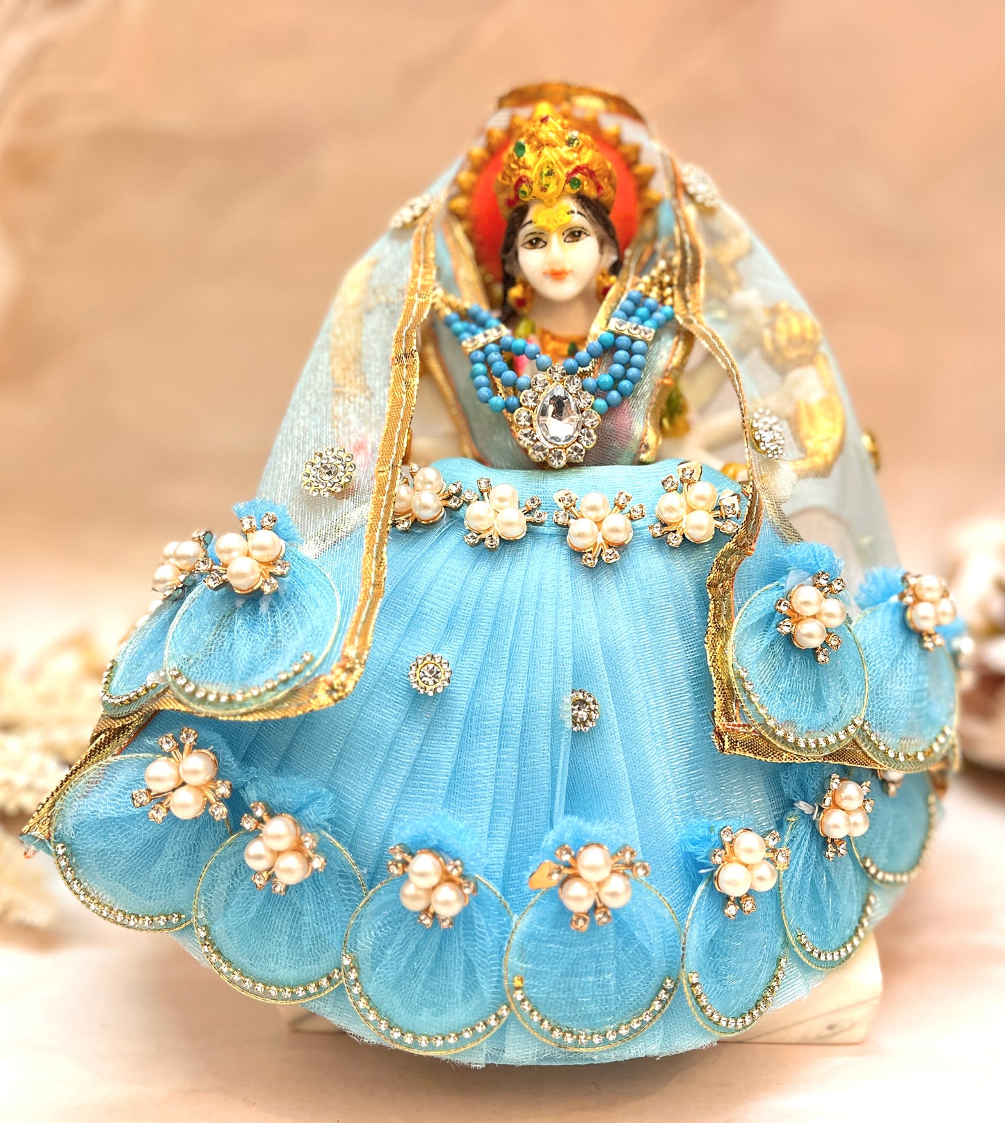 Mata Rani Skyblue Lehenga, choli & Duppatta- 3 piece set