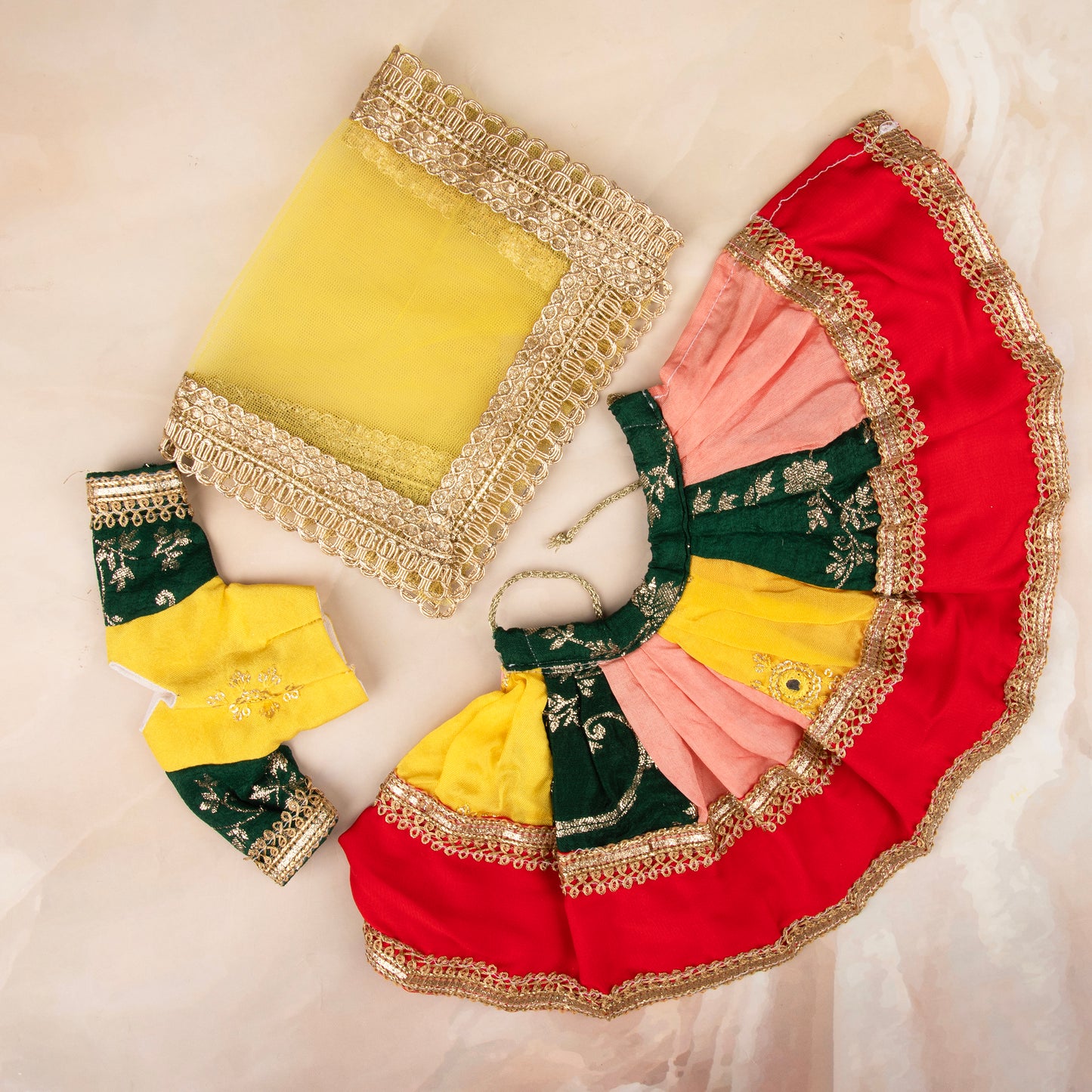 ISKCON Inspired Vrindavan Rang Radhe Krishna Dress