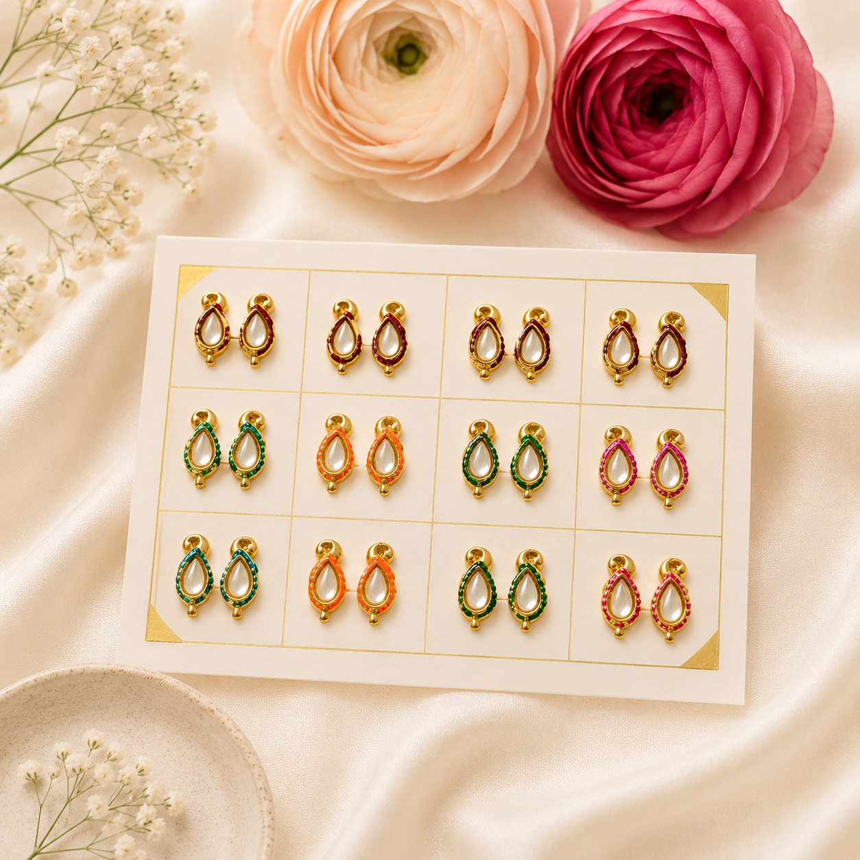 Kamal Pushp Earrings(Pack of 12)