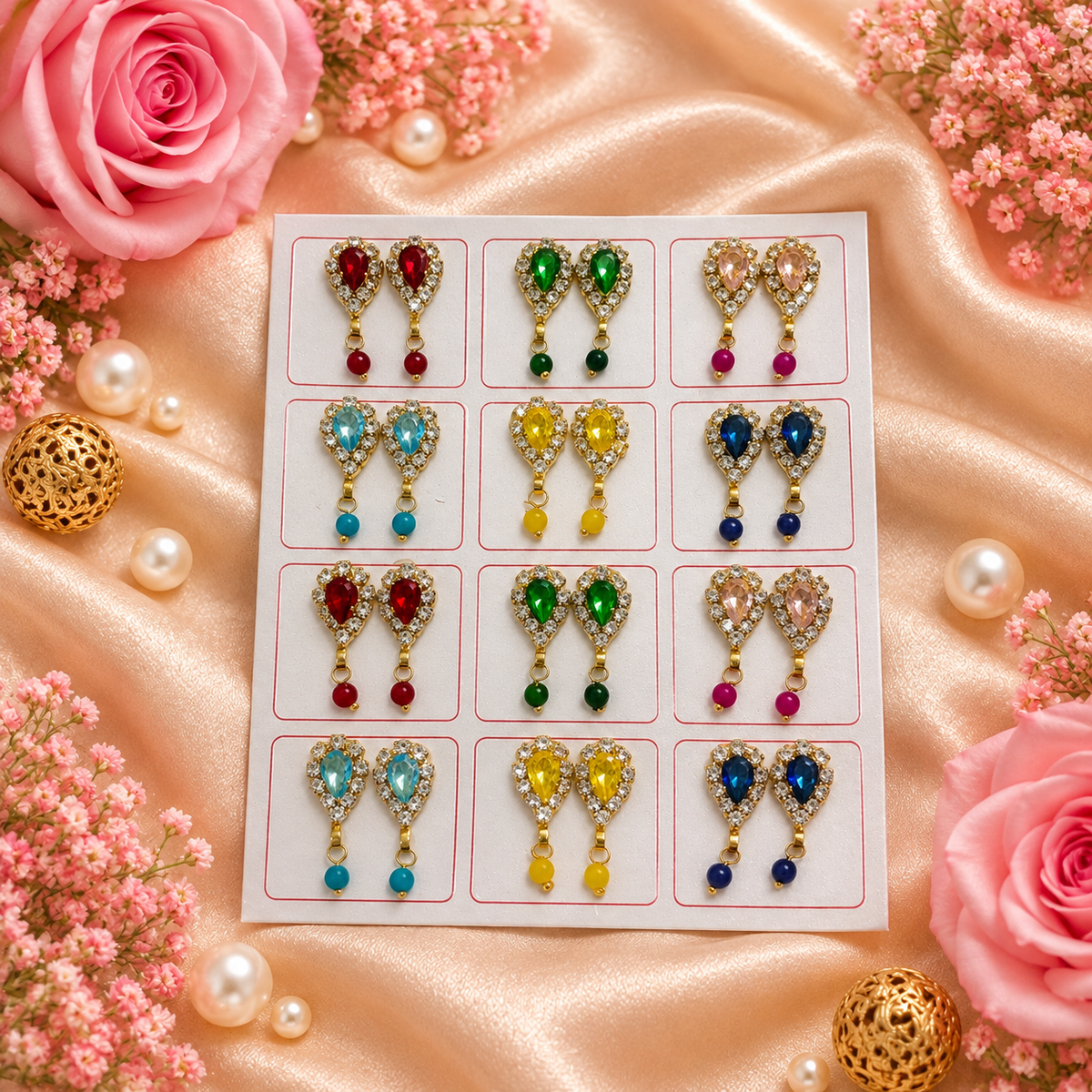 Kumkum Aadi Ratna Earrings(Pack of 12)