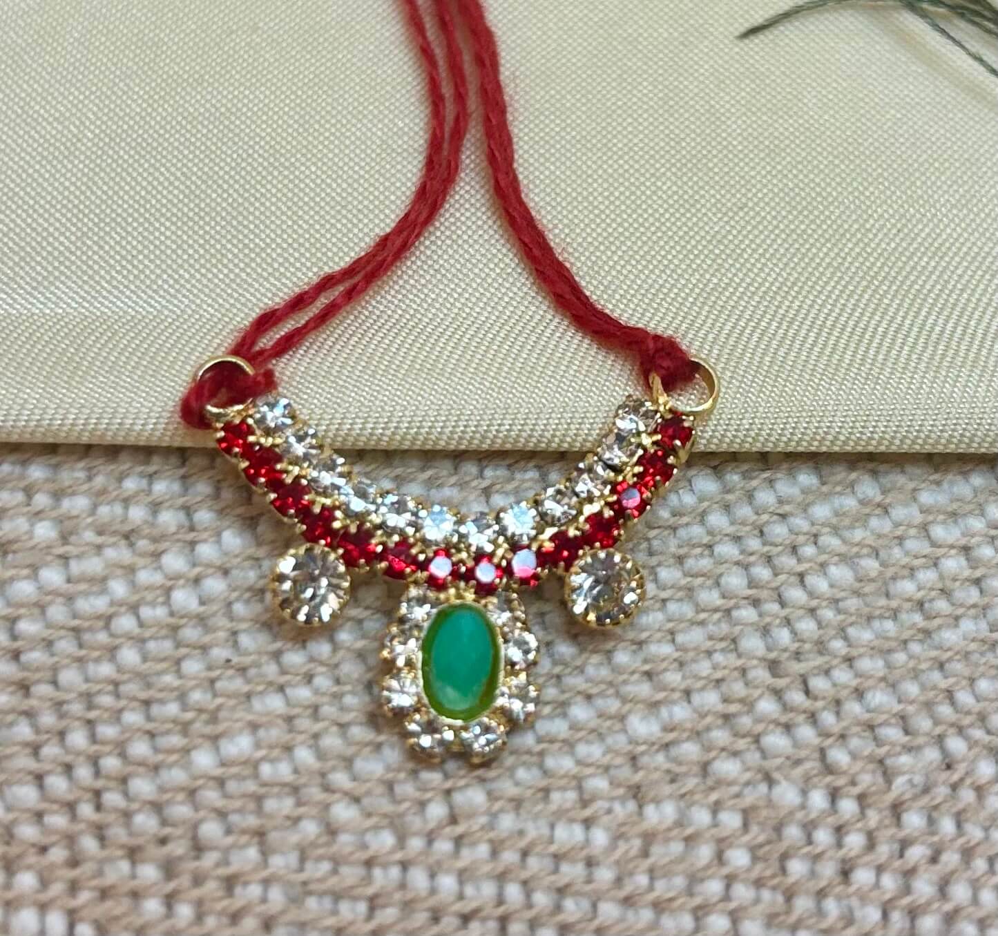 Red Jerken Necklace / Haar for laddu gopal ji (0 no - 2 no )