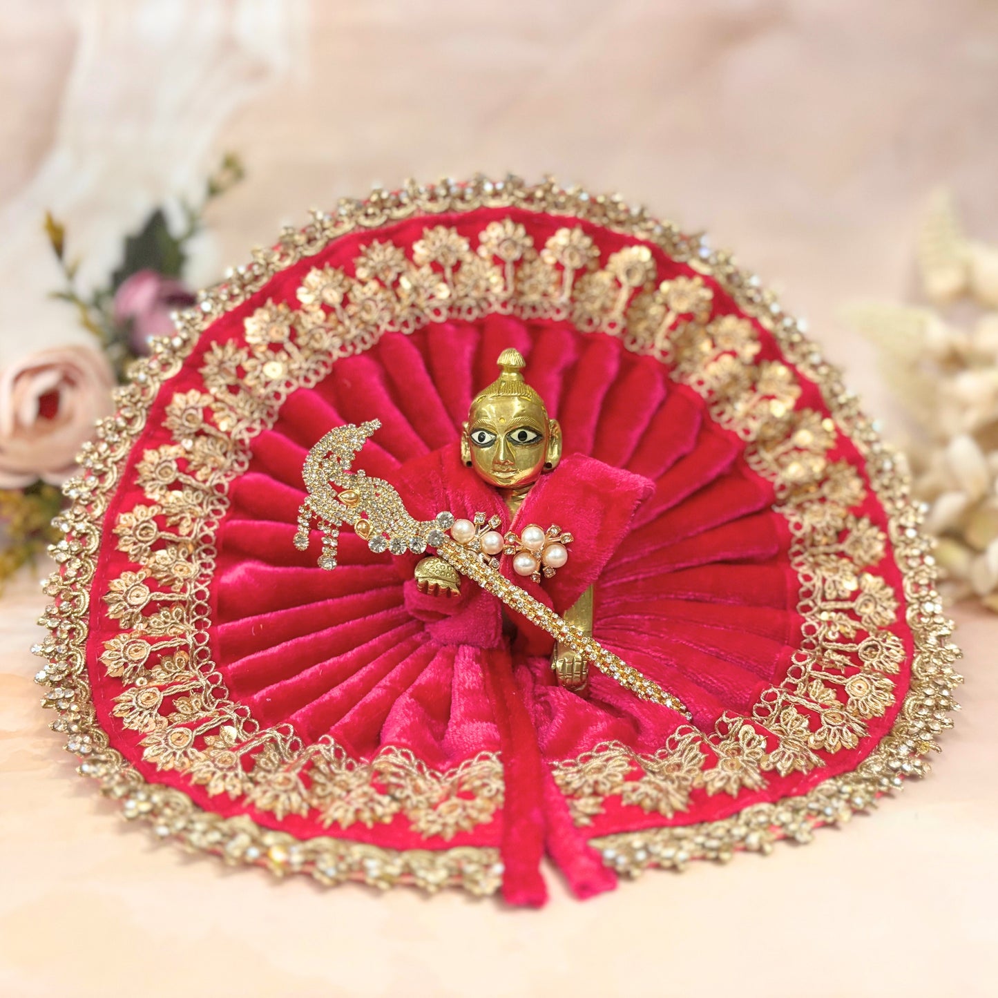Kanakpriya Velvet Laddu Gopal Dress Combo – Set of 4