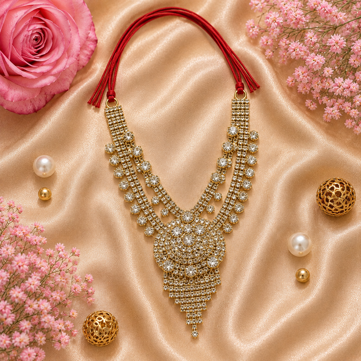 Rajmala Shwet Necklace Set