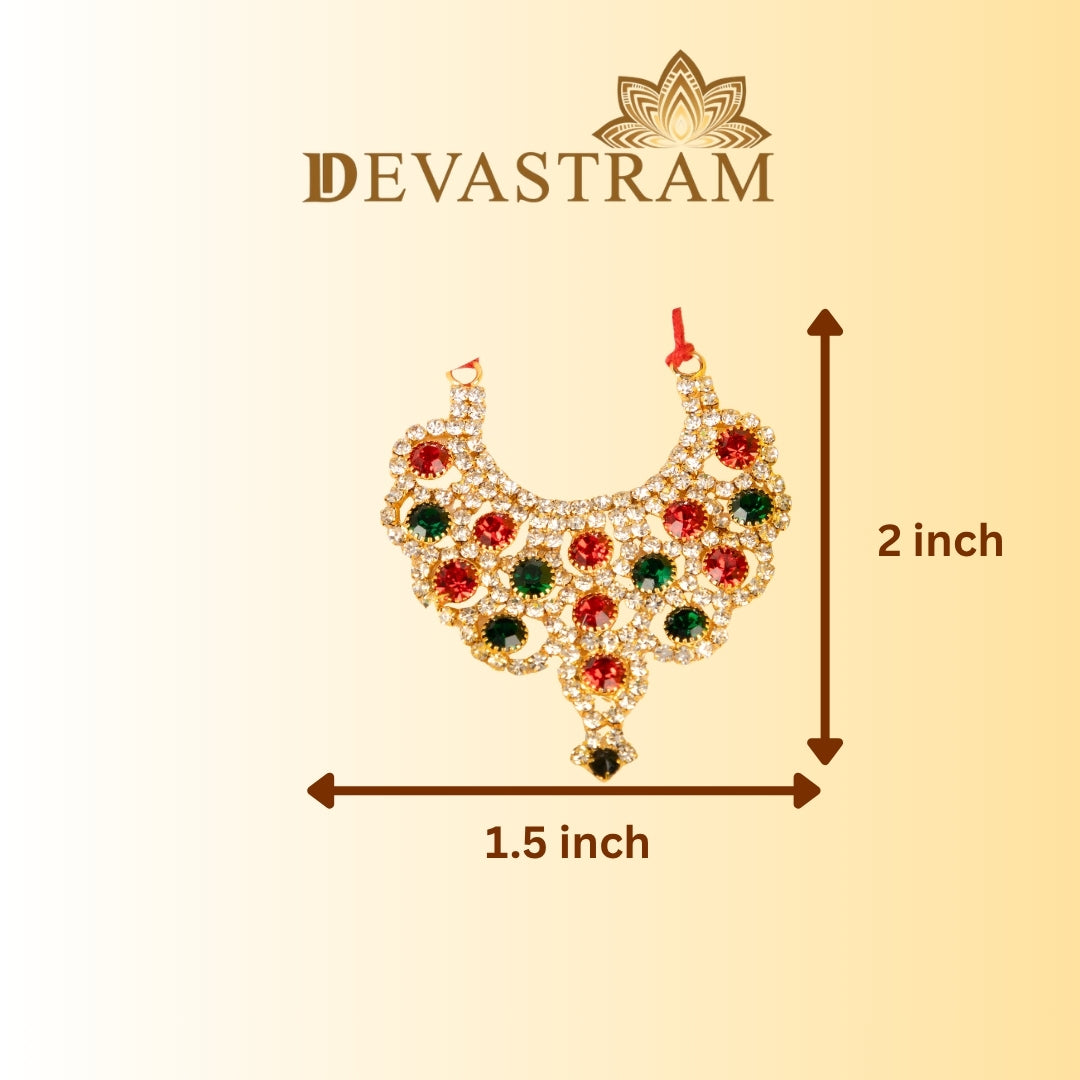 Gold necklace with colored stones