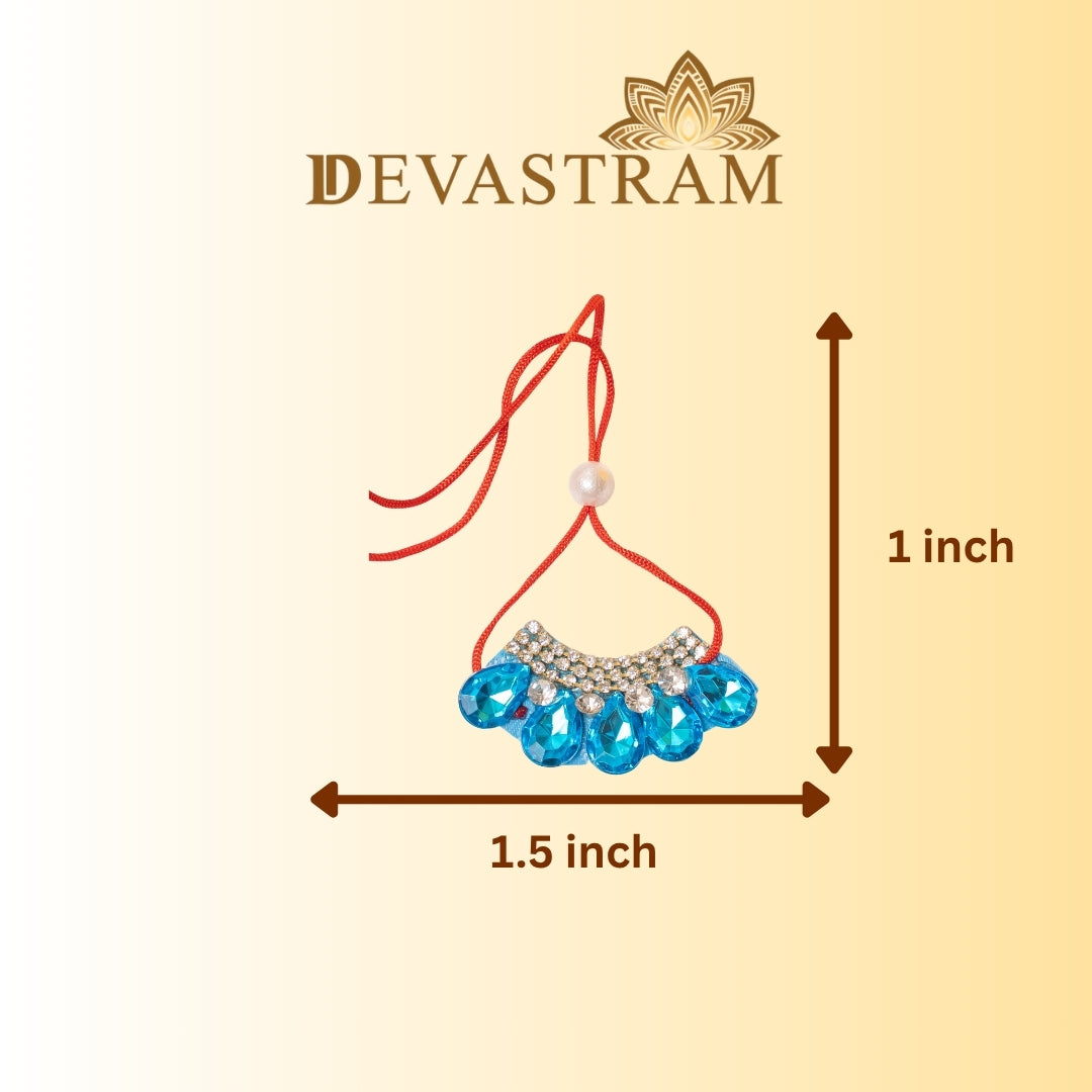 Blue stone laddu gopal jewelry with measurements