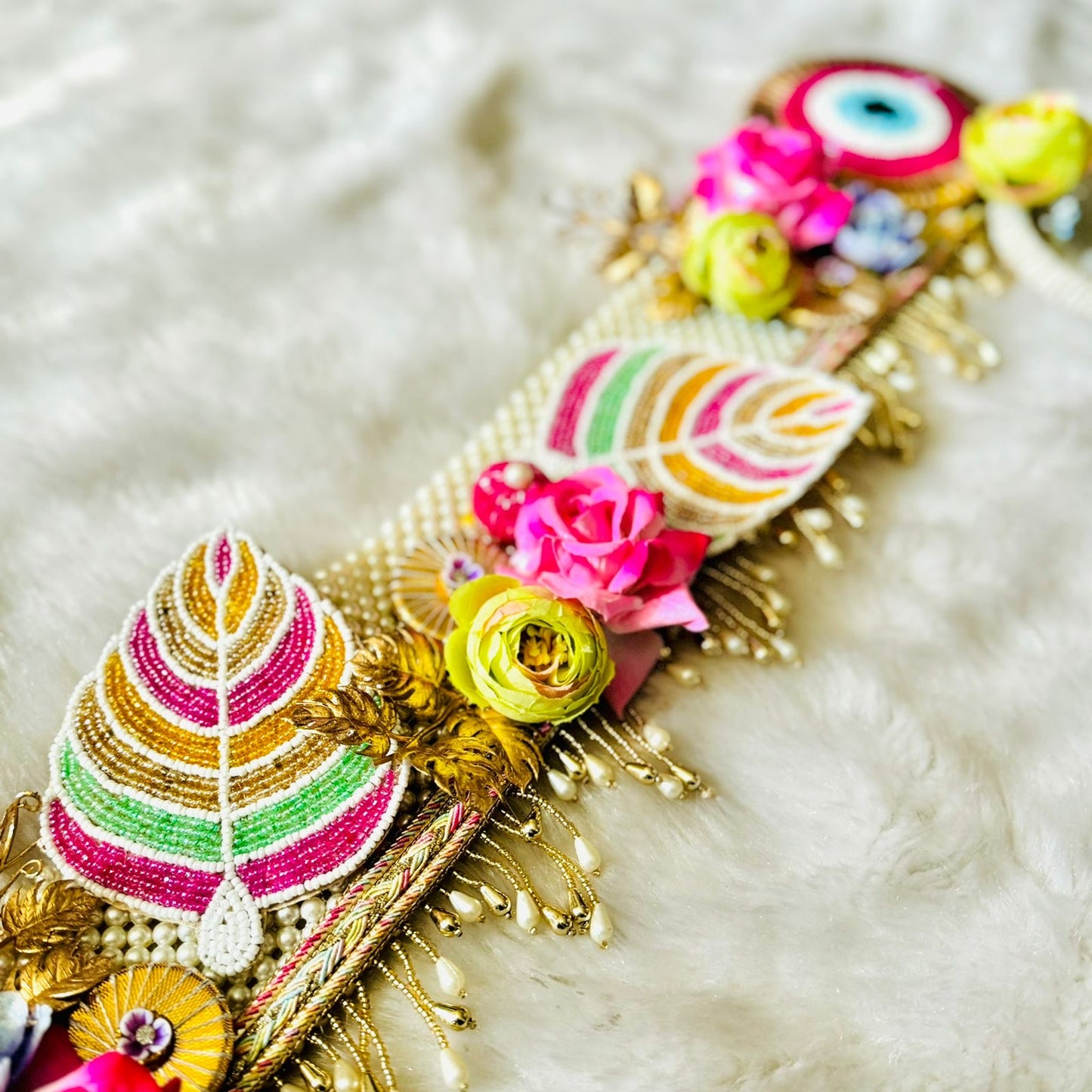 Luxe - Pink Evil Eye with Pearls Toran