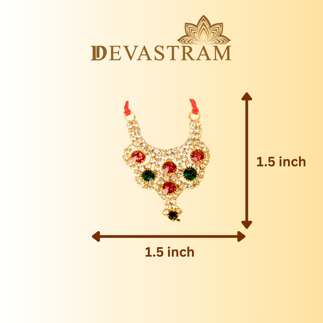 Gold necklace with Red and Green colored stones
