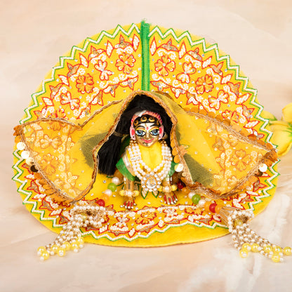 Luxe - Yellow Pearl Hand Embroidered Radha Rani Dress (4 piece set)