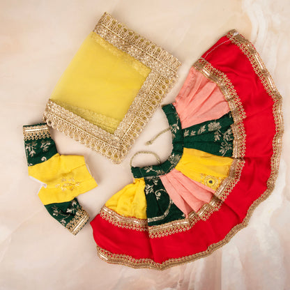 ISKCON Inspired Vrindavan Rang Radhe Krishna Dress