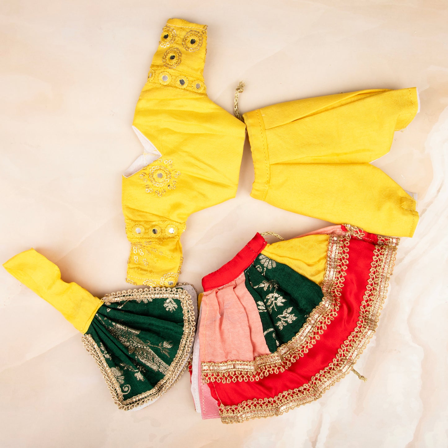ISKCON Inspired Vrindavan Rang Radhe Krishna Dress