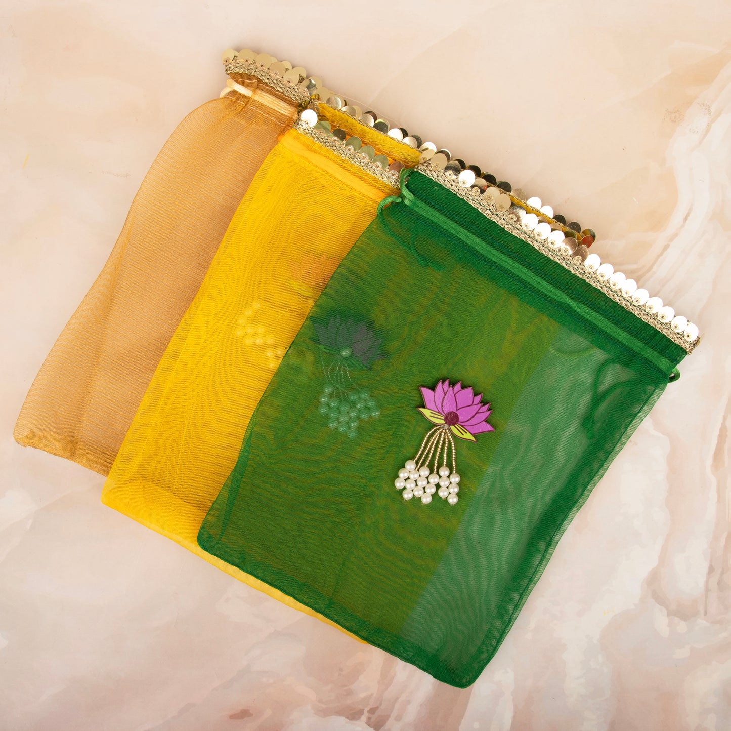 Lotus Net Potli (Pack of 10)