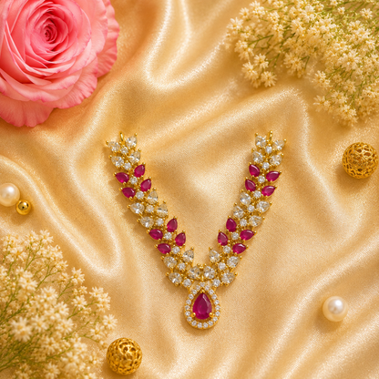 Ruby Manikya Necklace Set (Pack of 2)