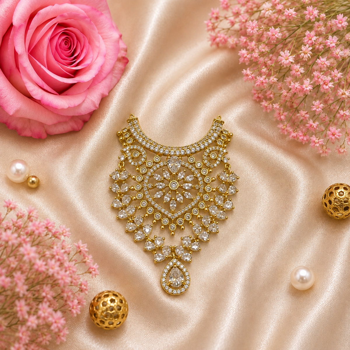Sagar Shwet Necklace Set
