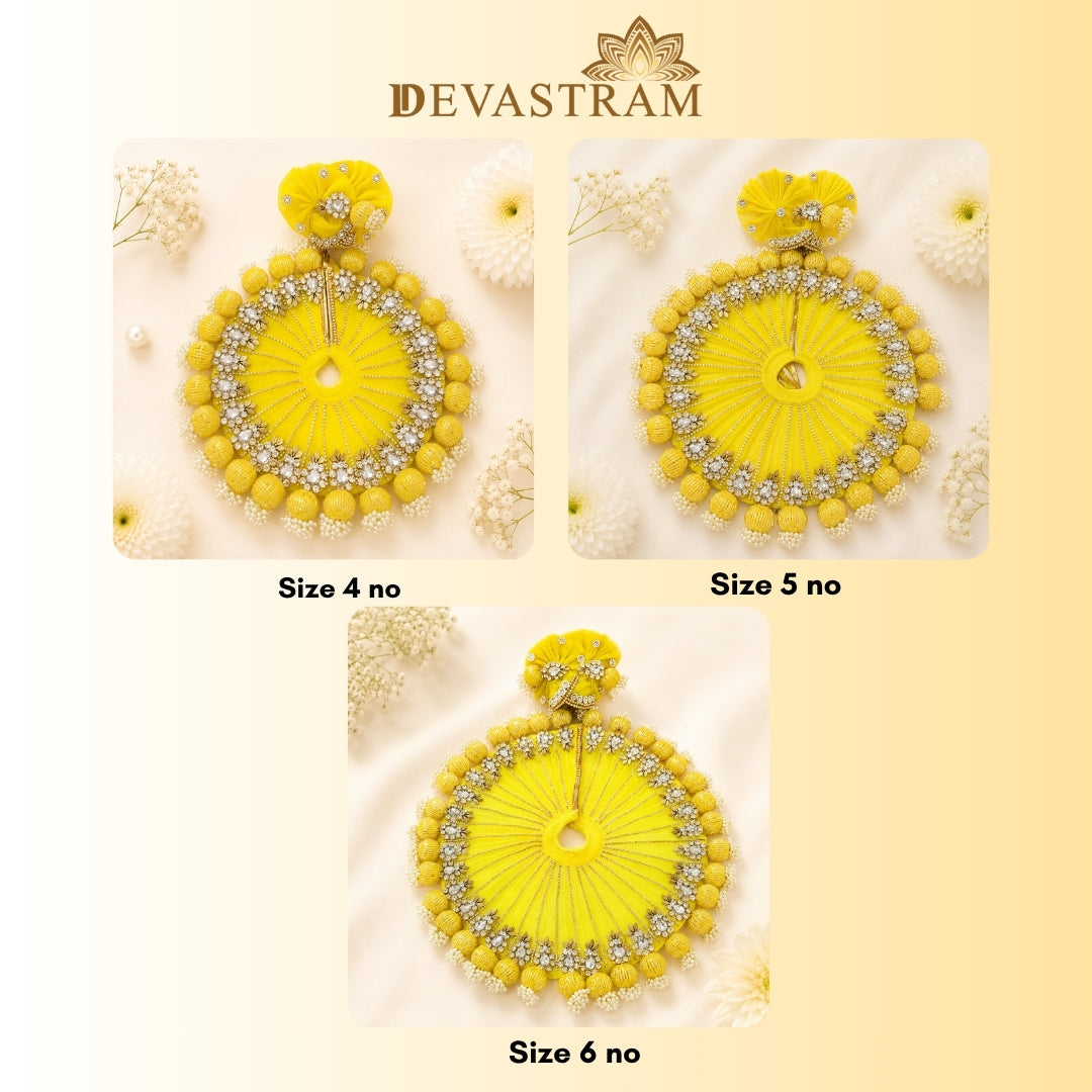 Pastel Yellow Heavy Jerken Laddu Gopal Dress