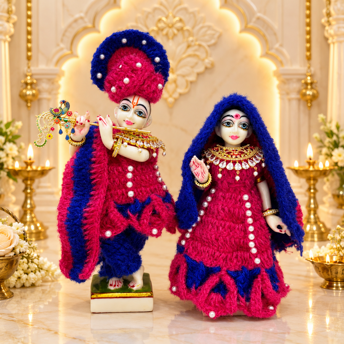 Shwet Prabhakar Woollen Radhe Krishna Dress