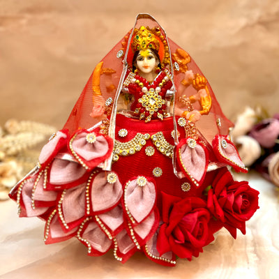 Mata Rani Red Rose Lehenga, choli & Duppatta- 3 piece set