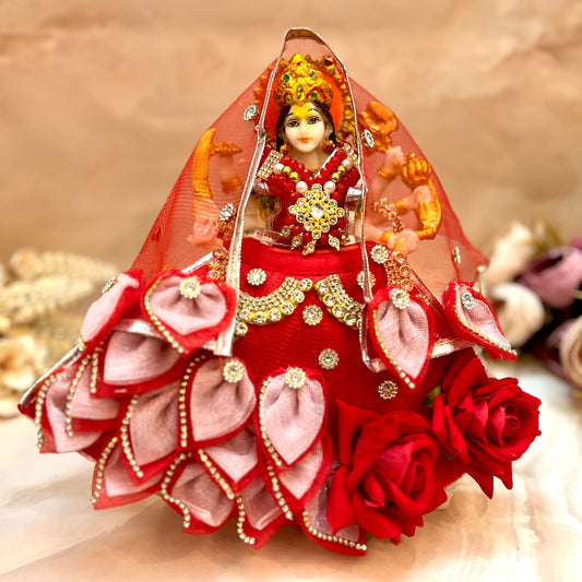 Mata Rani Red Rose Lehenga, choli & Duppatta- 3 piece set