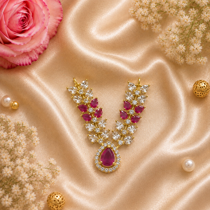 Ruby Manikya Necklace Set (Pack of 2)