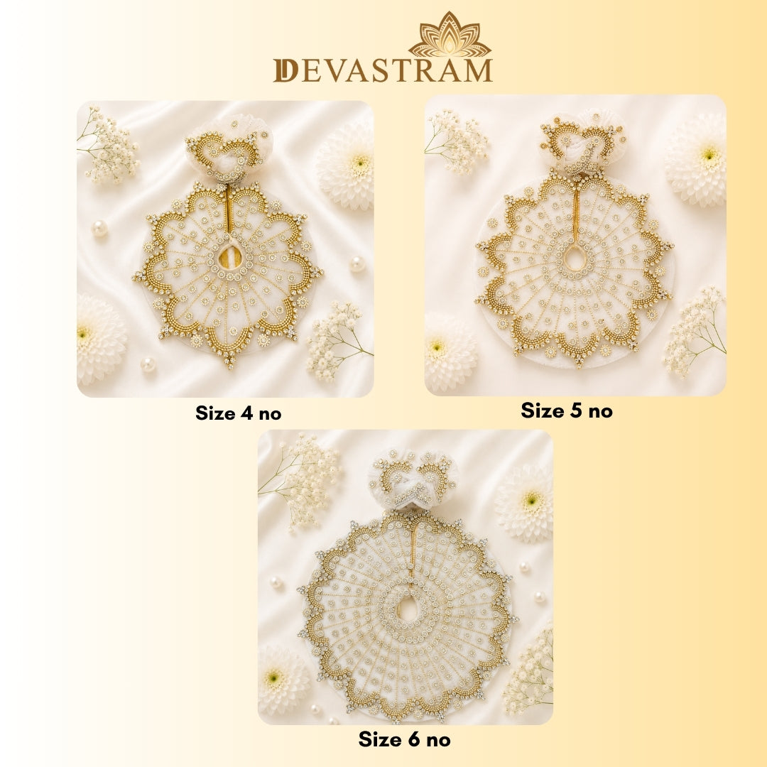 Sharad Purnima Special White Stone Laddu Gopal Dress