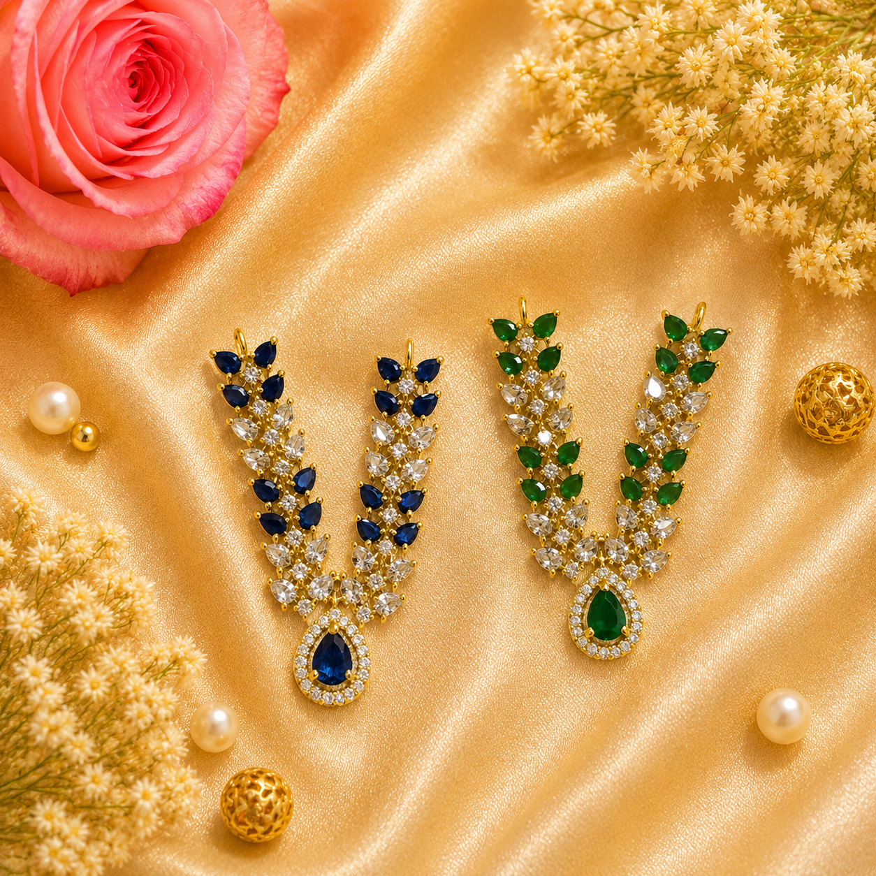 Harit Neelam Necklace Set (Pack of 2)