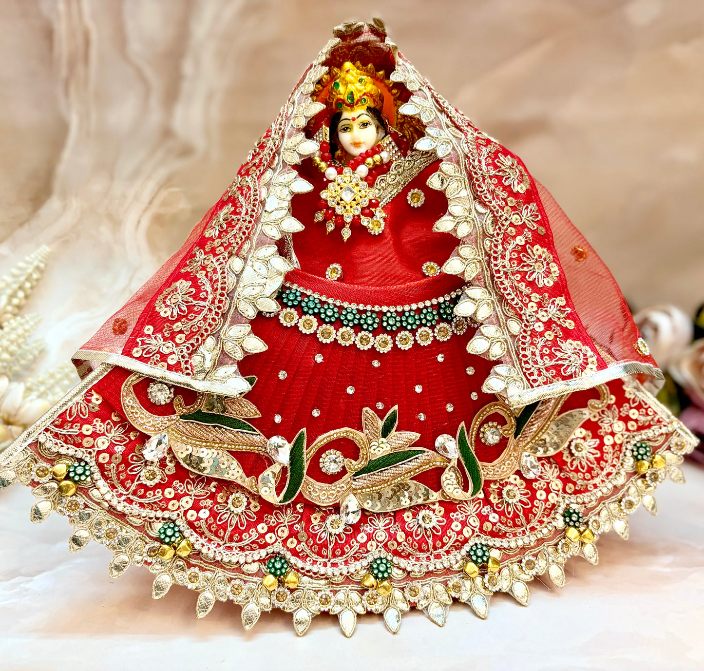 Luxe -Durga Maa Mahashakti Mata Rani Lehenga, choli & duppatta- 3 piece set