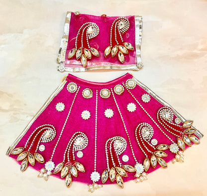 Mata Rani Magenta Lehenga, Choli & Duppatta- 3 piece set