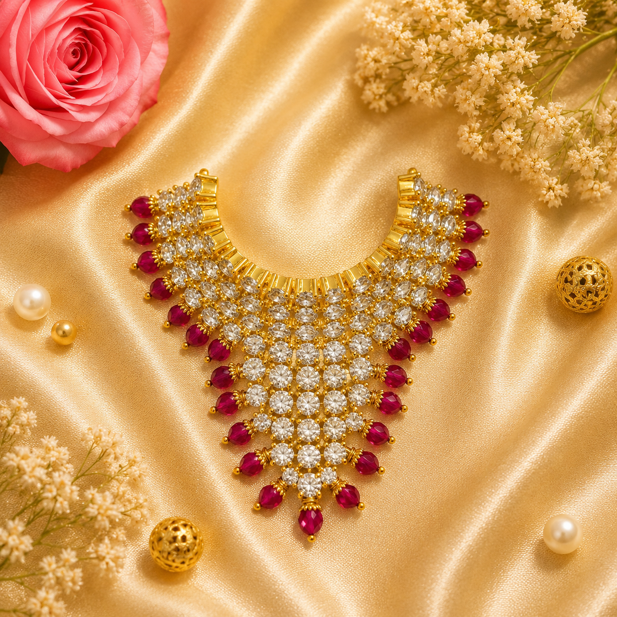 Ruby Bhakti Necklace Set
