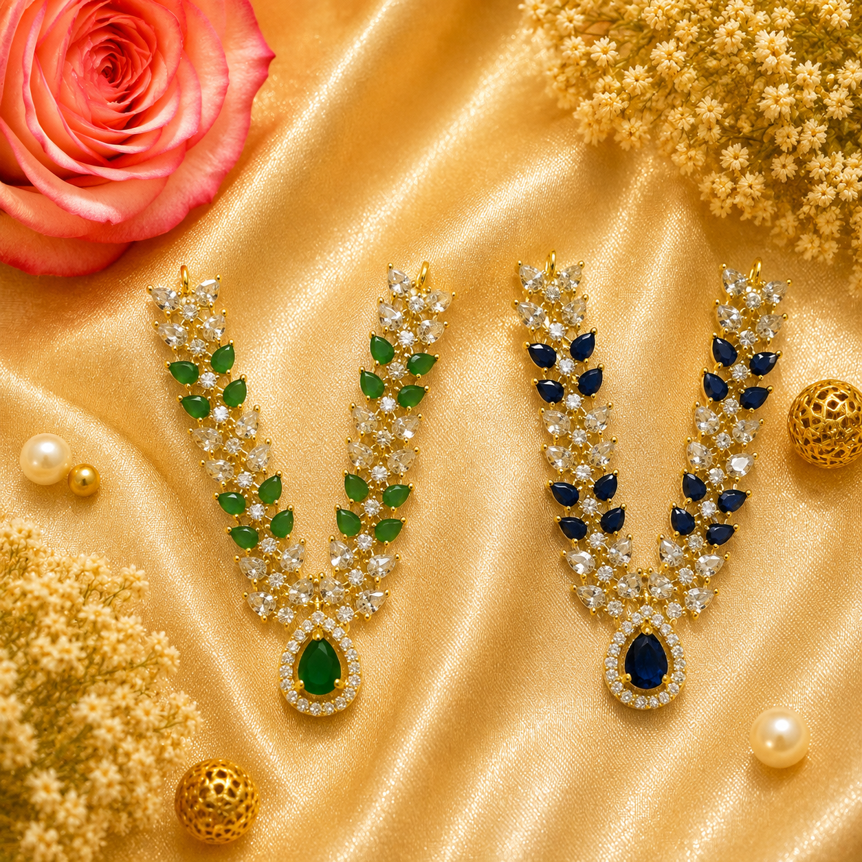 Harit Neelam Necklace Set (Pack of 2)