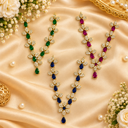 Neel Ruby Harit Necklace Set (Pack of 3)