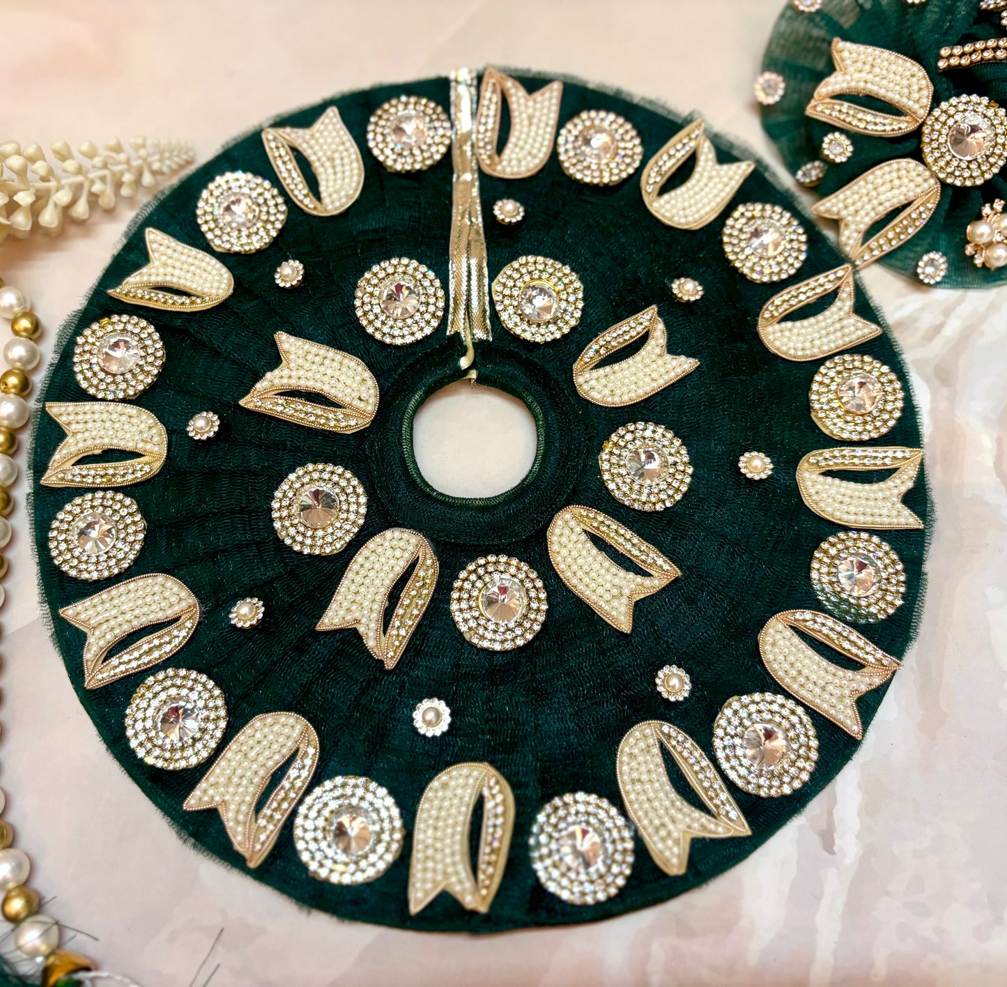 Teej Special Bottle Green Laddu Gopal Dress (4 piece set)