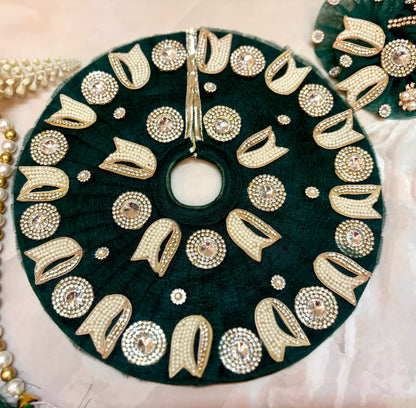 Teej Special Bottle Green Laddu Gopal Dress (4 piece set)