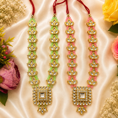Kamal Kundan Necklace Set(Pack of 2)