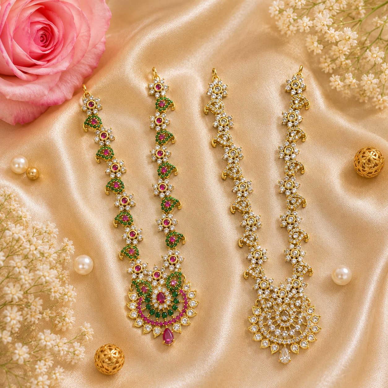 Hari Ratna Kanthi Necklace Set (Pack of 2)