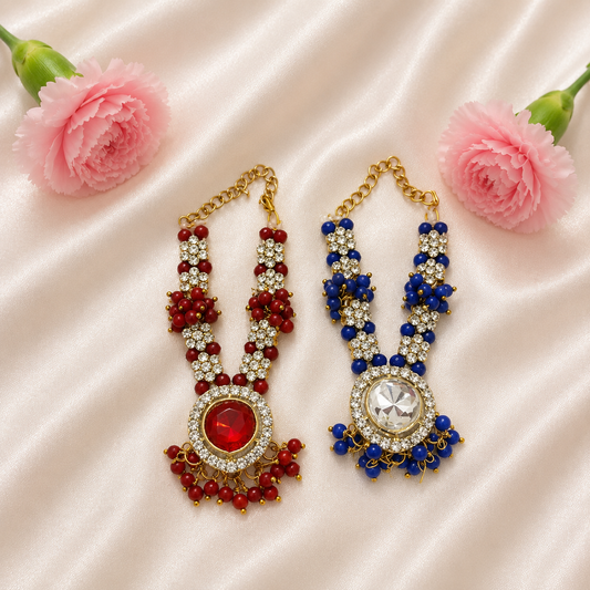 Neelam Moti Necklace Set(Pack of 2)