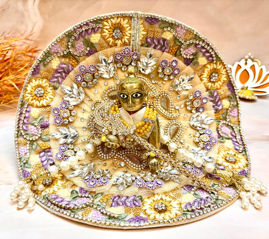 Kanak Surya Laddu Gopal Vastra – Pastel Beige (Get 1 Patka & Necklace Free)
