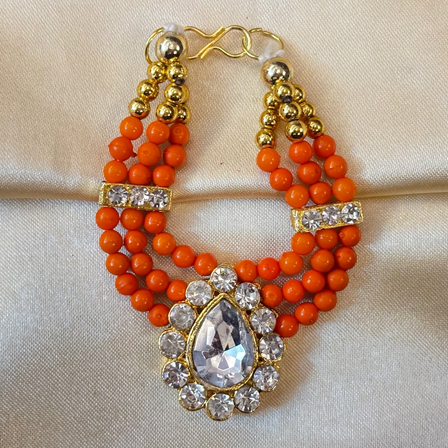 Kesari Stone Necklace / Haar for laddu gopal ji
