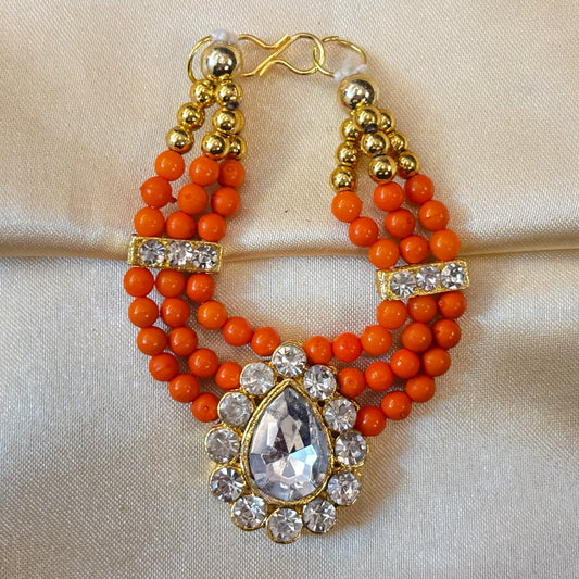 Kesari Stone Necklace / Haar for laddu gopal ji