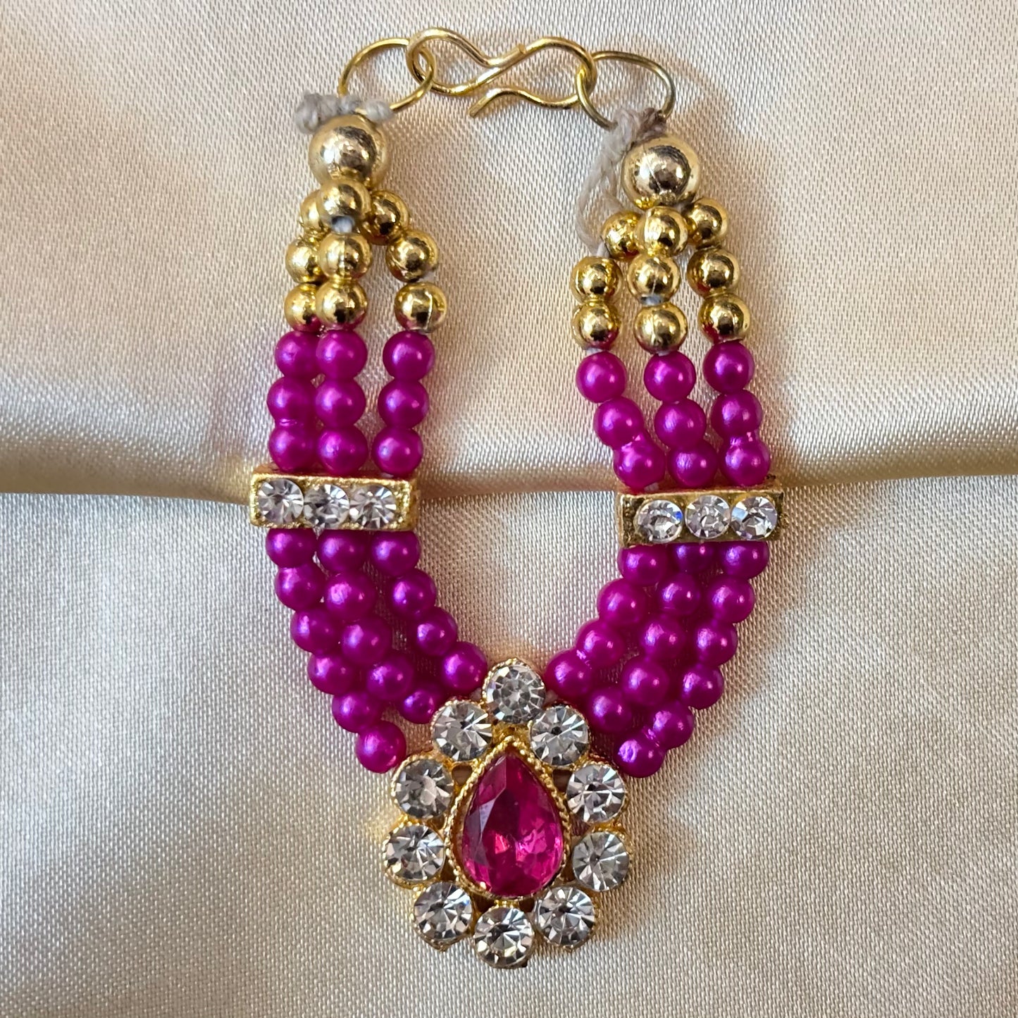 Magenta Stone Necklace / Haar  for laddu gopal ji