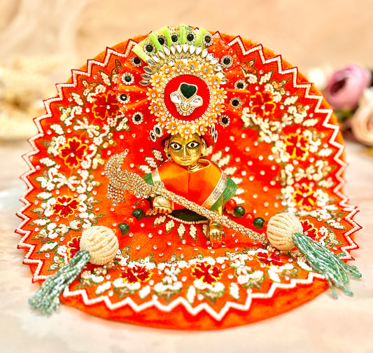 Luxe - Kesari Hand Embroidered Laddu Gopal Dress (4 piece set)