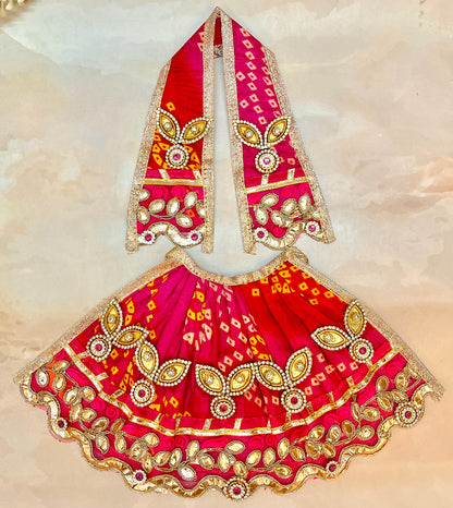 Mata Rani Lehenga & Patka ( 2 piece set) - Pink Bandhej