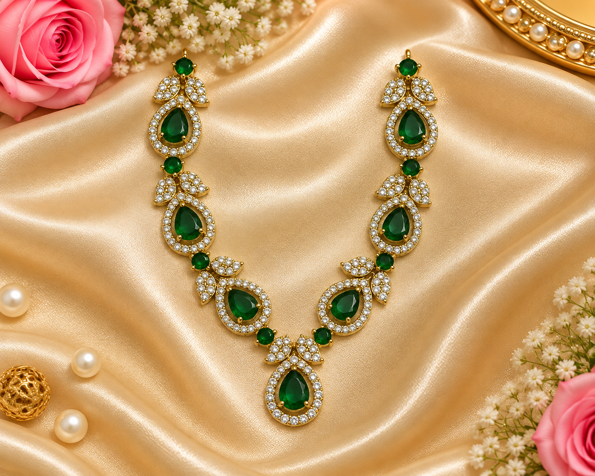 Ruby Harit Shwet Necklace Set (Pack of 3)