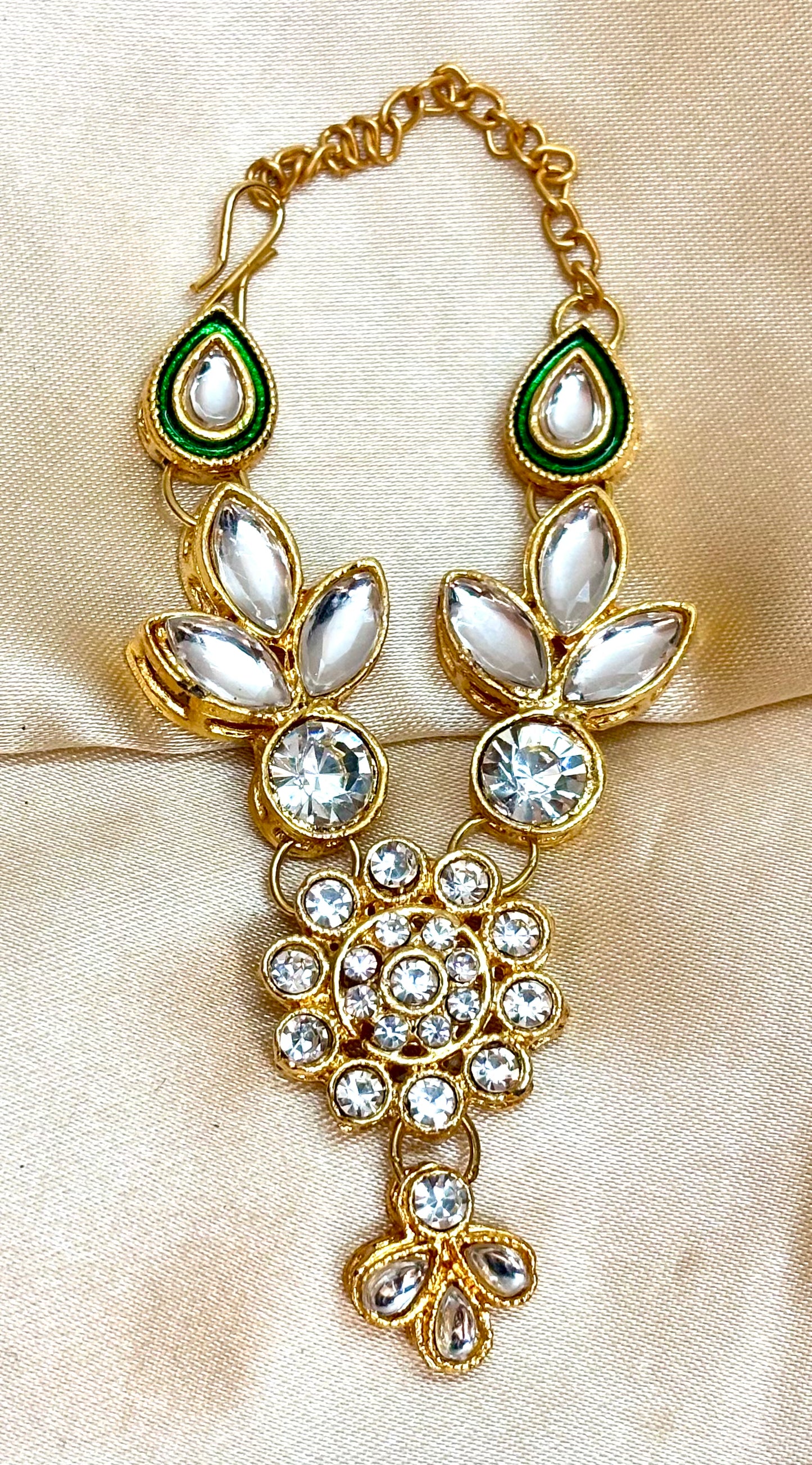 Green Kundan Necklace / Haar for Mata Rani, Laddu Gopal, RK (4no-6no)
