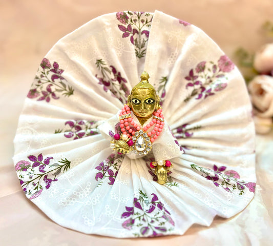 Floral Laddu Gopal Cotton Dress Mix Colors (Pack of 1 )