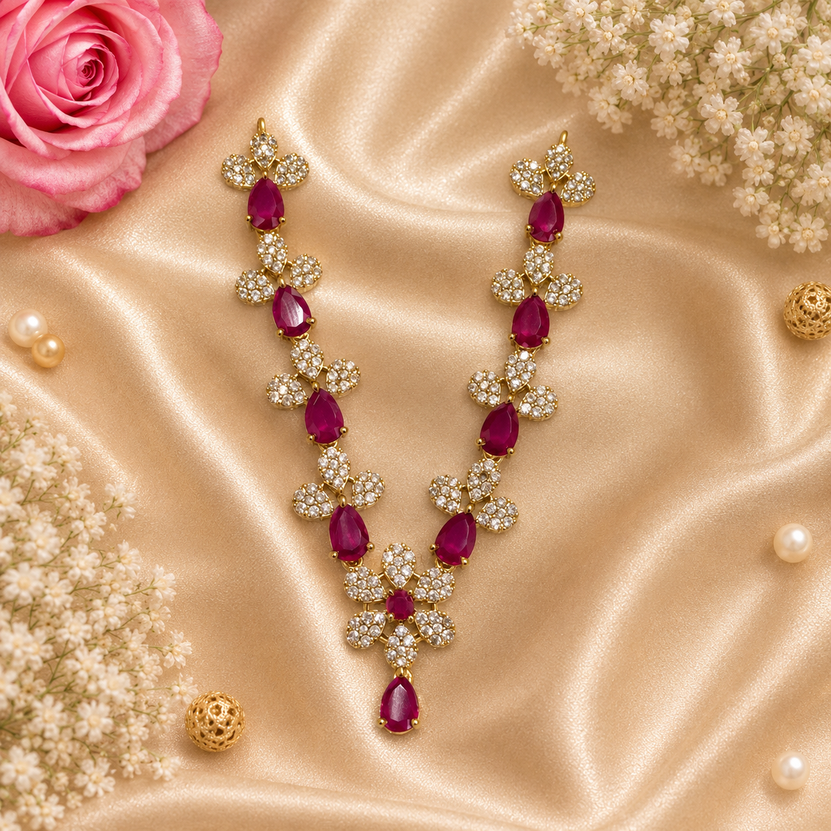 Ruby Harit Prakash Necklace Set (Pack of 2)