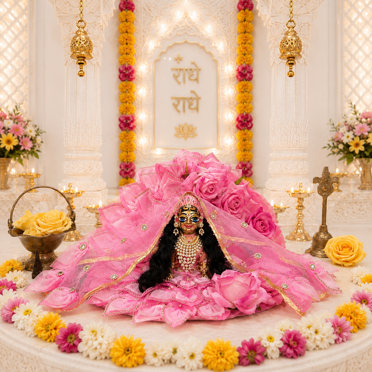 Gulabi Pushp Radha Rani Dress