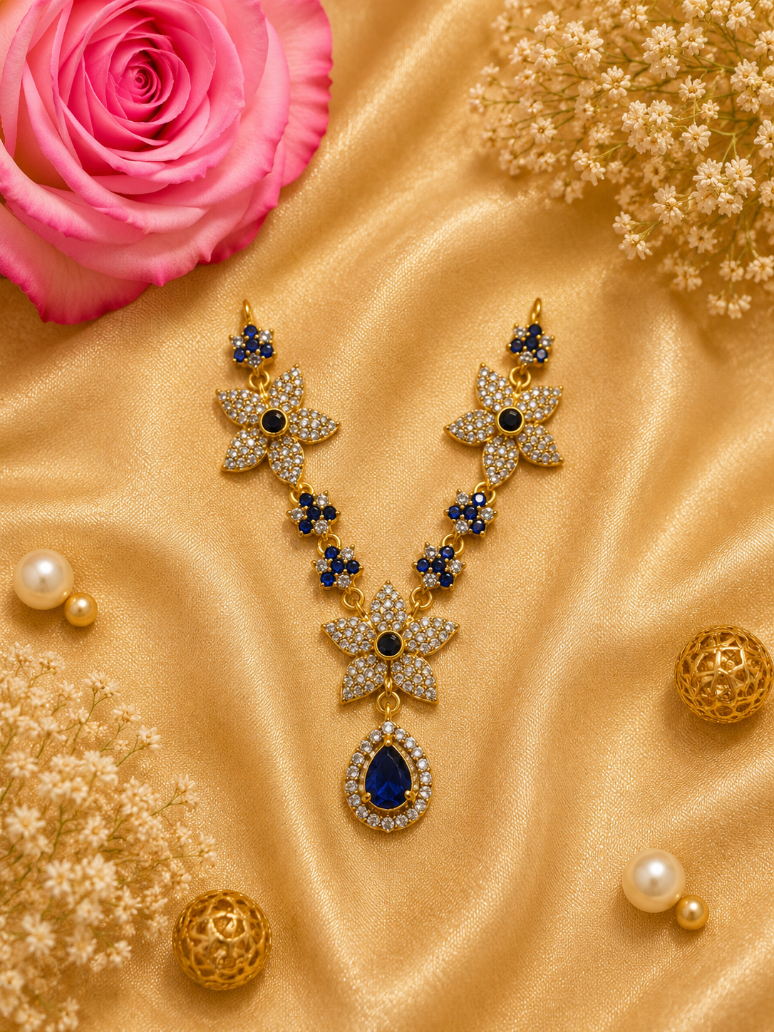 Yamuna Neel Necklace Set (Pack of 3)