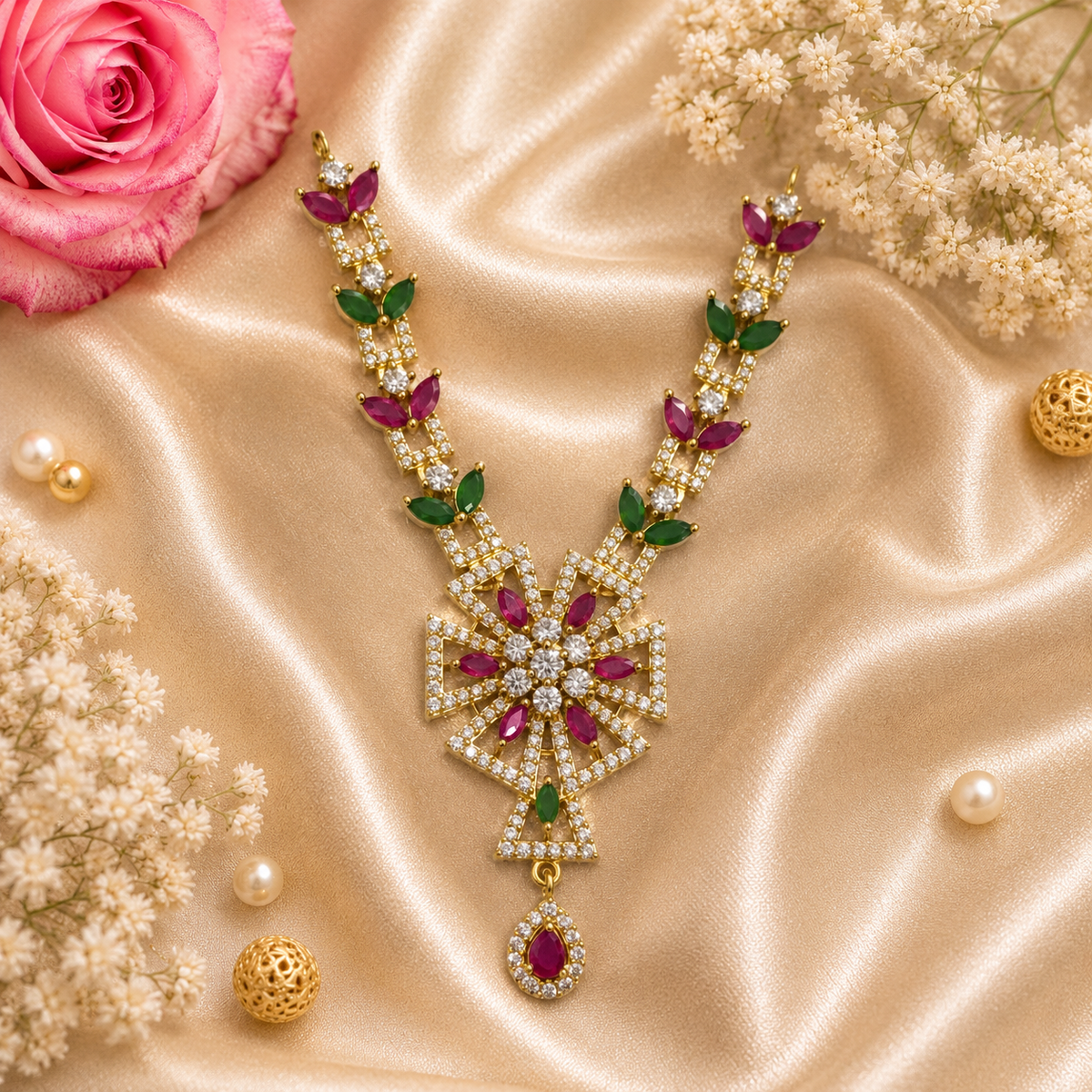 Neelam Tarang Kanth Necklace Set
