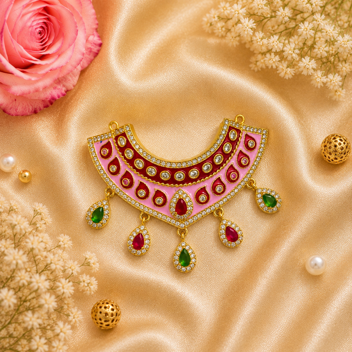 Ruby Kant Bhakti Necklace Set