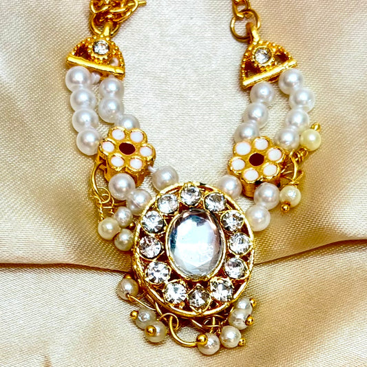 White Stone Necklace / Haar for Mata Rani, Laddu Gopal, RK