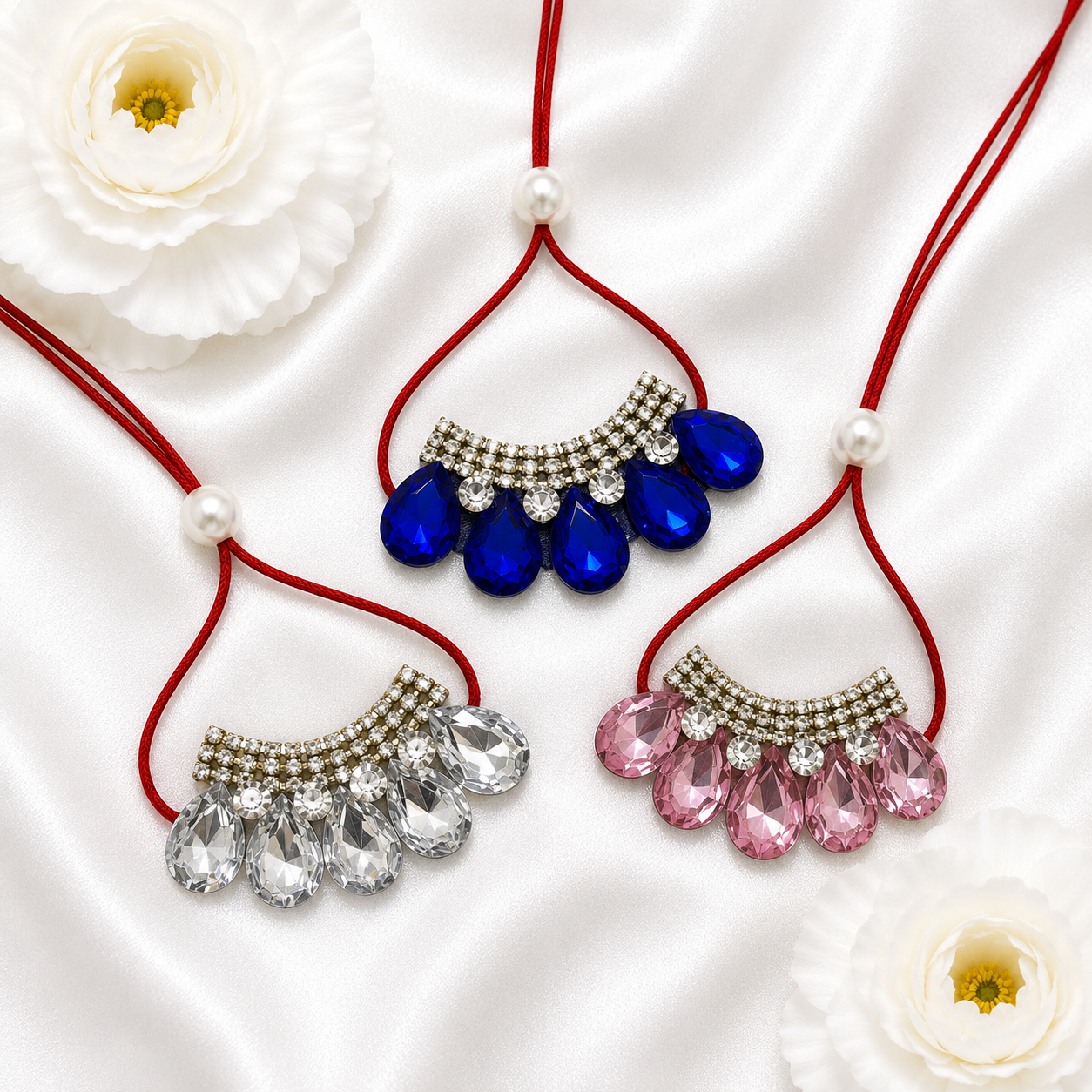 Shwet Chandrika Necklace Set(Pack of 3)